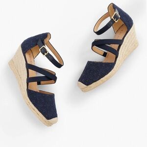 Lyndsay blue espadrille wedges